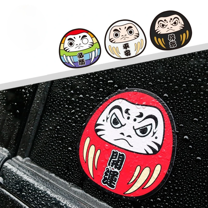 

Japan Style Daruma Car Sticker Side Window Auto Vinyl Decal Best Wishes for Women Styling KK Vinyl Decals PVC JDM JEEP Van Bike