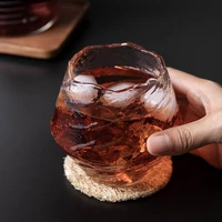 japanese handmade hammered whiskey glass heat resistant juice cup liquor whisky crystal wine glass xobw