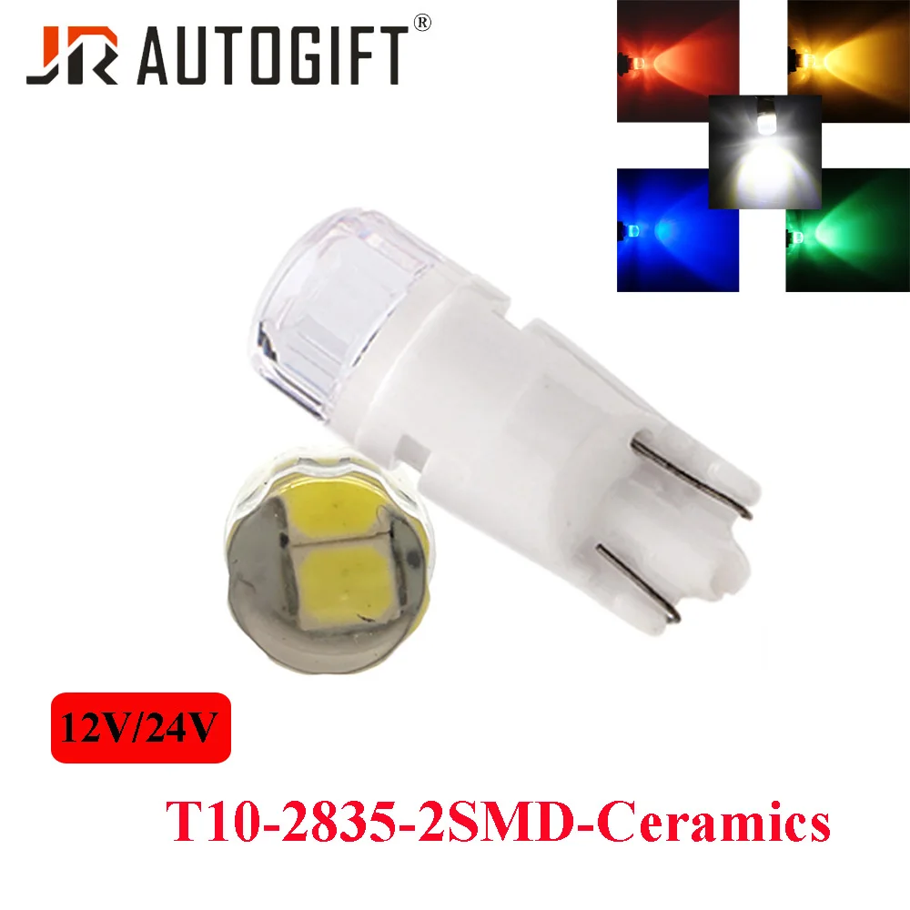 Фабрика 10 шт. T10 W5W керамики 2835 2SMD 12V 24V Wedge номерных знаков лампы лампа бокового