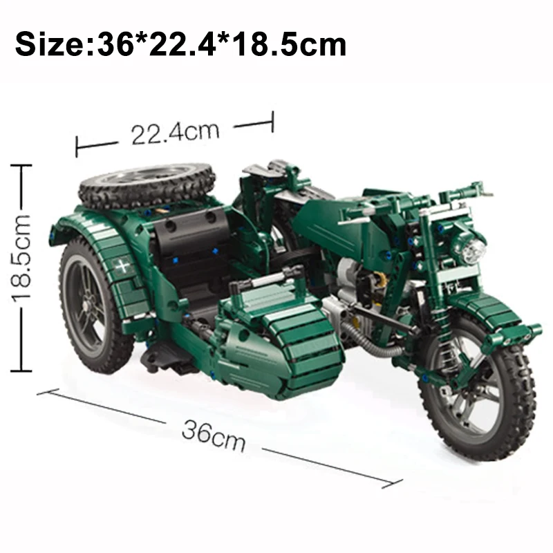 

623 Pcs Bricks RC Car Military Motorcycle Technic City Creator Model Building Blocks Boy Birthday Gift Kids Toys
