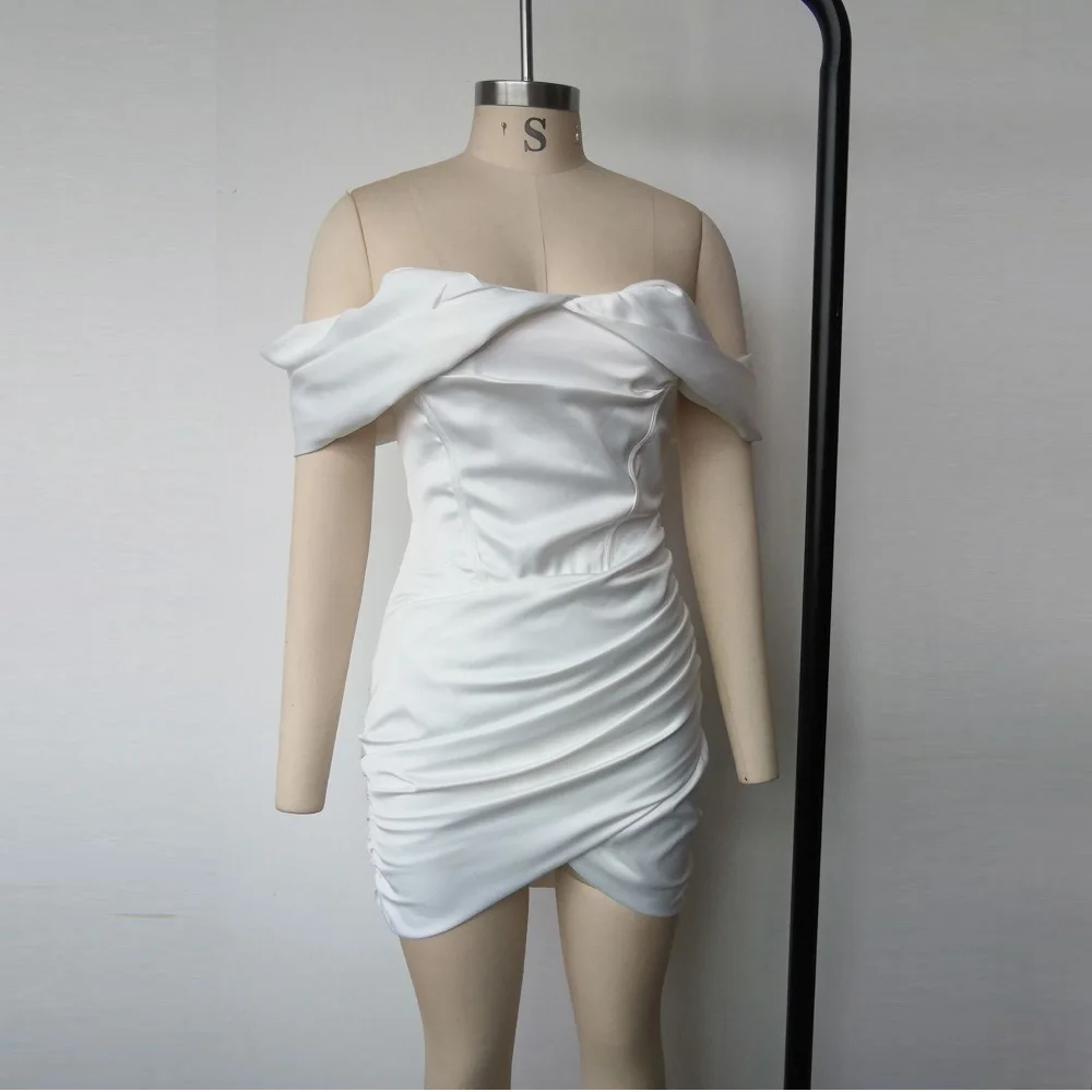 Новинка 2020 г. модное Великолепное Белое Женское платье с открытыми плечами и