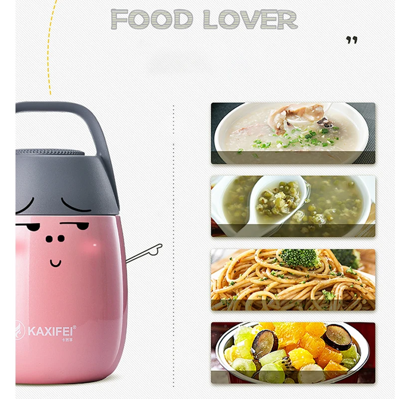 Вакуумная Изолированная банка из нержавеющей стали для еды со складной ложкой