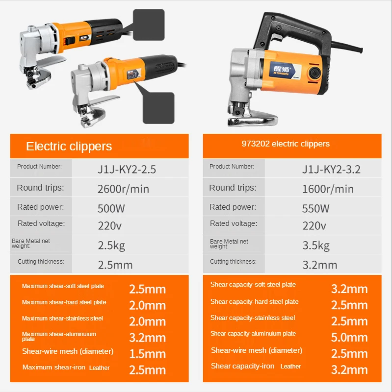 

500W electric scissors cut iron sheet electric cutting knife color steel tile soft steel plate professional automatic iron cutti