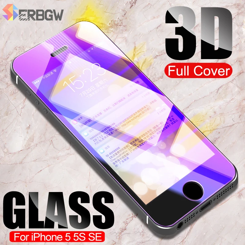 3D Защитное стекло для iPhone 5S 5 5C SE закаленное защитное стекло для экрана Защитное стекло для Apple iPhone 4 4S защитная пленка