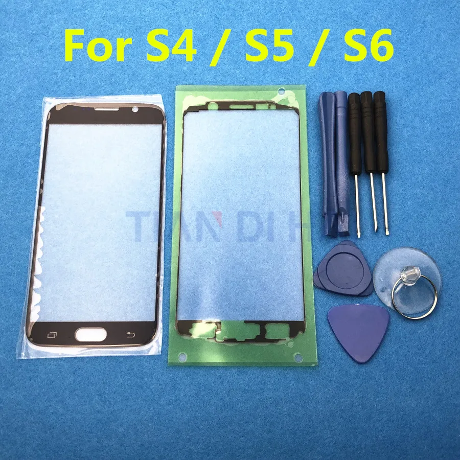 Сменное внешнее стекло для samsung galaxy S6 G920 S5 G900 i9600 S4 i9500 i9505 lcd сенсорный экран передняя стеклянная внешняя линза+ Инструменты