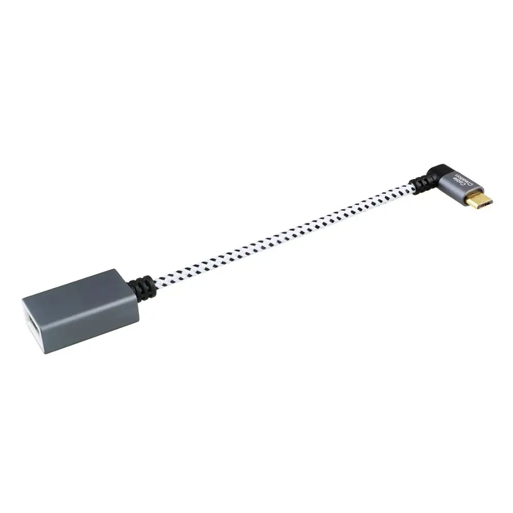 Адаптер Micro USB OTG переходник CableCreation с левым углом от к разъему совместимый игровым