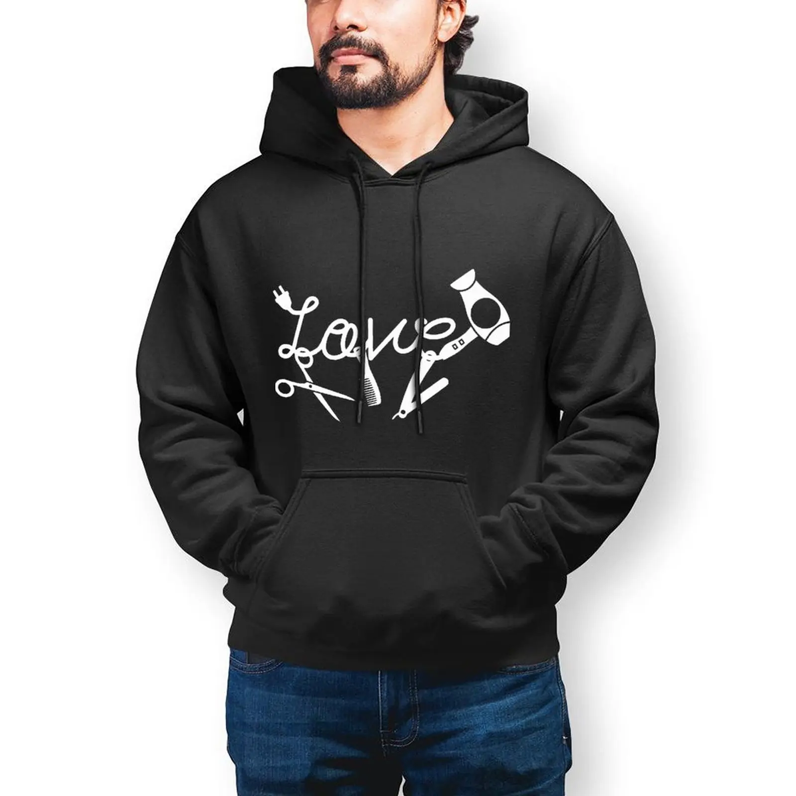 

Hairdresser Hoodie Streetwear Autumn Hoodies Fashion Long Length Cotton Pullover Hoodie Men X