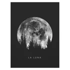 Минималистичная полная луна черная луна фазы солнечная система Картина на холсте плакаты и принты Настенная картина для гостиной домашний декор