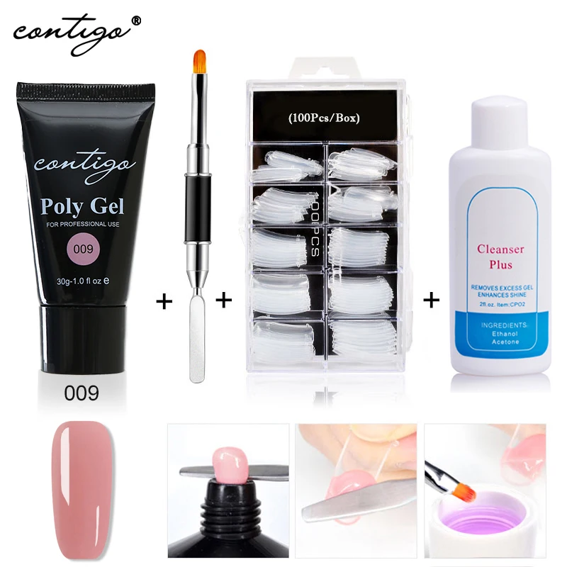 

Contigo Semi-permanent UV Varnish Poligel Set of Gel For Nail Extension 10Color Nail Art Kit Poly Nail Gel Polish Acrylic Gellak