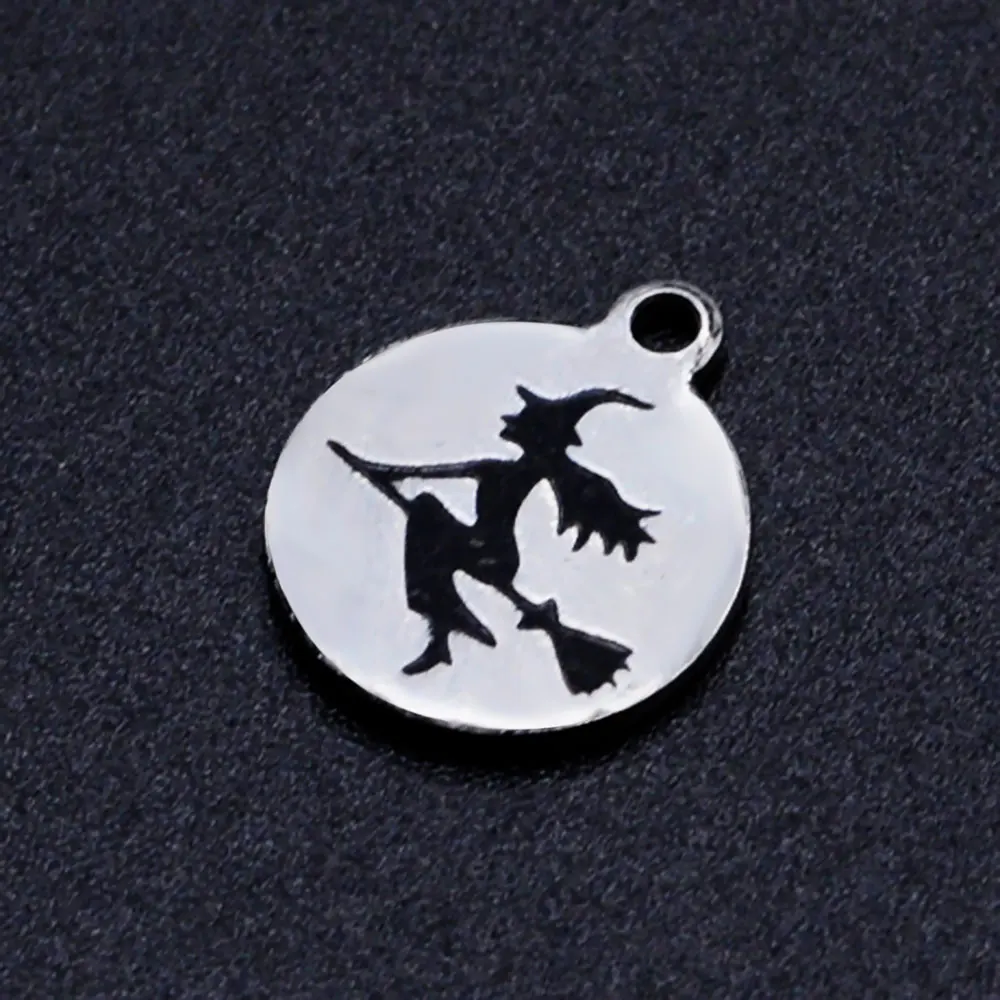 5 шт./лот 100% из нержавеющей стали черная эмалированная ведьма подвески сделай сам