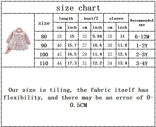 

Kids Baby Girls Spring Full Sleeve Embroidery Flower Peter Pan Collar Knee-length Dresses Toddler Children Clothes 6M-4Y