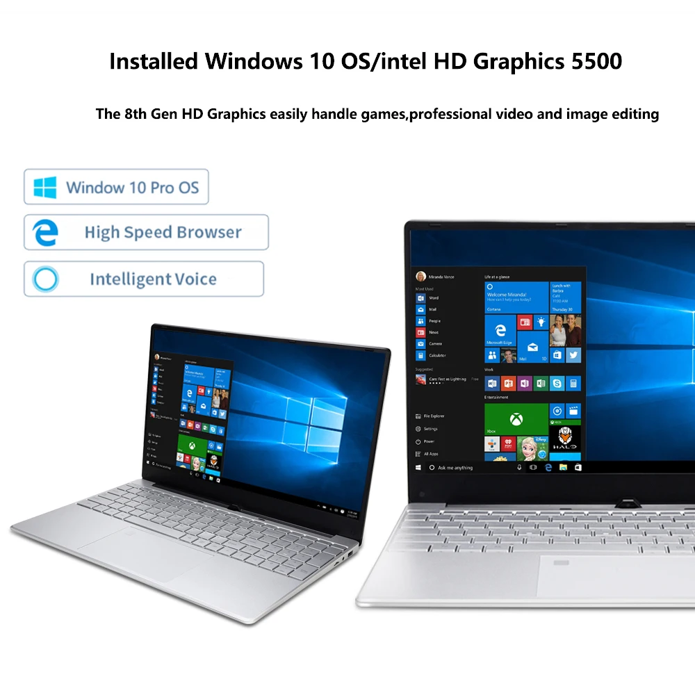 15,6 дюймовый ноутбук Intel i3 8GB ноутбук Windows 10 pro 1080P разблокировка отпечатков пальцев полноразмерная клавиатура с подсветкой для студентов