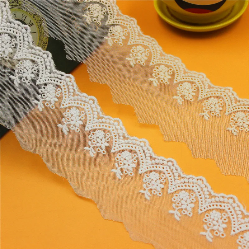 

Cotton Wire Embroidered Mesh Lace Trim DIY Handmade Materials Clothing Wedding Dress Veil Accessories VQX220702