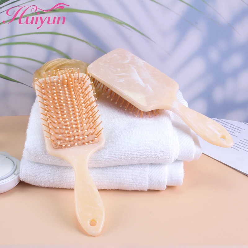 

Huiyun Marbling Paddle Hair Brush with Air Cushion Combs Scalp Massage Anti-static No Hair Tangle Comb Salon Hairdressing Tools
