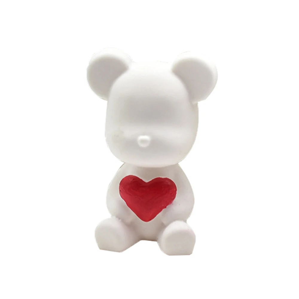 3D держатель медведя в форме сердца силиконовые Рождественские Формы для свечи