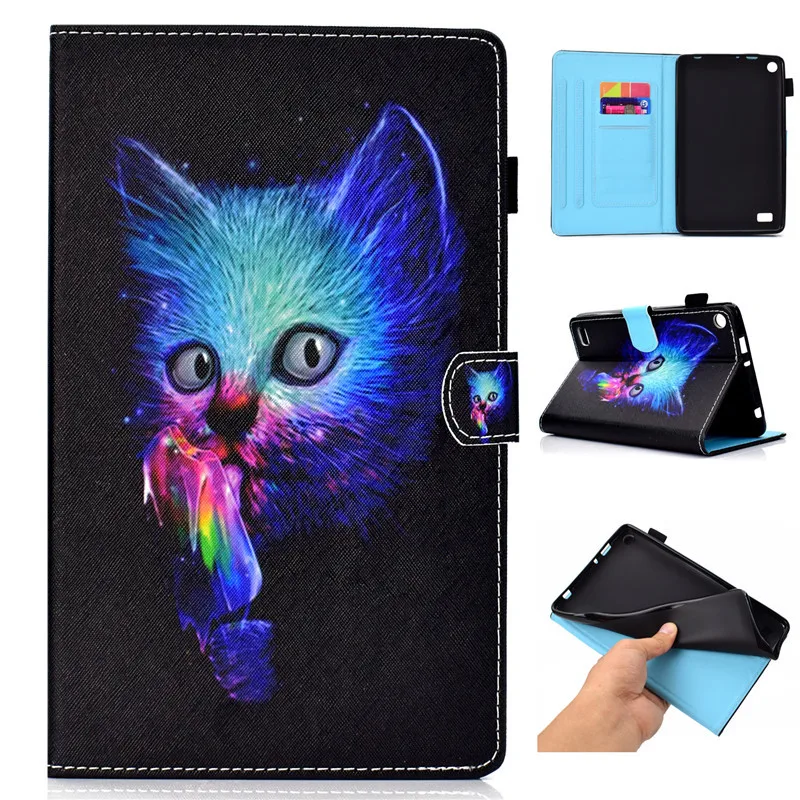 Cat Чехол для чтения электронных книг Kindle fire/Kindle fire HD 7 2015 0 дюймов флип чехол мягкий