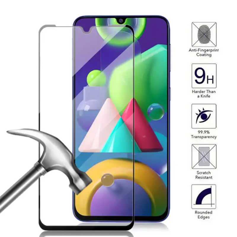 Защитное 3D стекло с полным покрытием Samsun M21 для Samsung Galaxy закаленное Samsan M 21 SM 215F