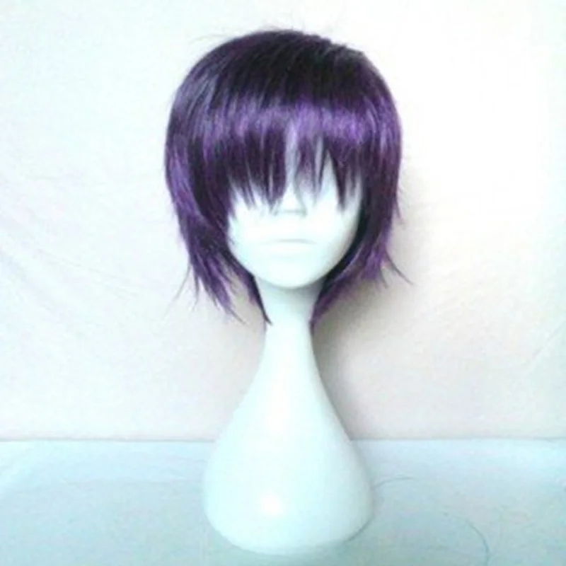 HAIRJOY синтетические волосы Noragami Yato фиолетовый парик для косплея короткие прямые парики термостойкие 6 цветов - Цвет: black purple