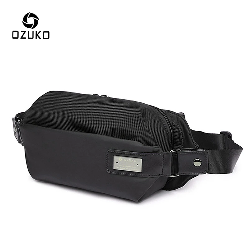 

OZUKO Men's Outdoor Sport Waist Bag Men Waterproof Fanny Pack Bum Belt Bag Male Chest Shoulder Messenger Bags Mobile Phone Pouch