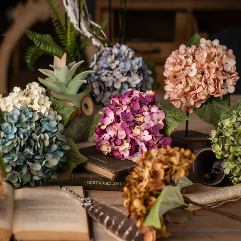 

Simulation flower retro hydrangea wedding decoration home living room wall decoration photography props fake flowers
