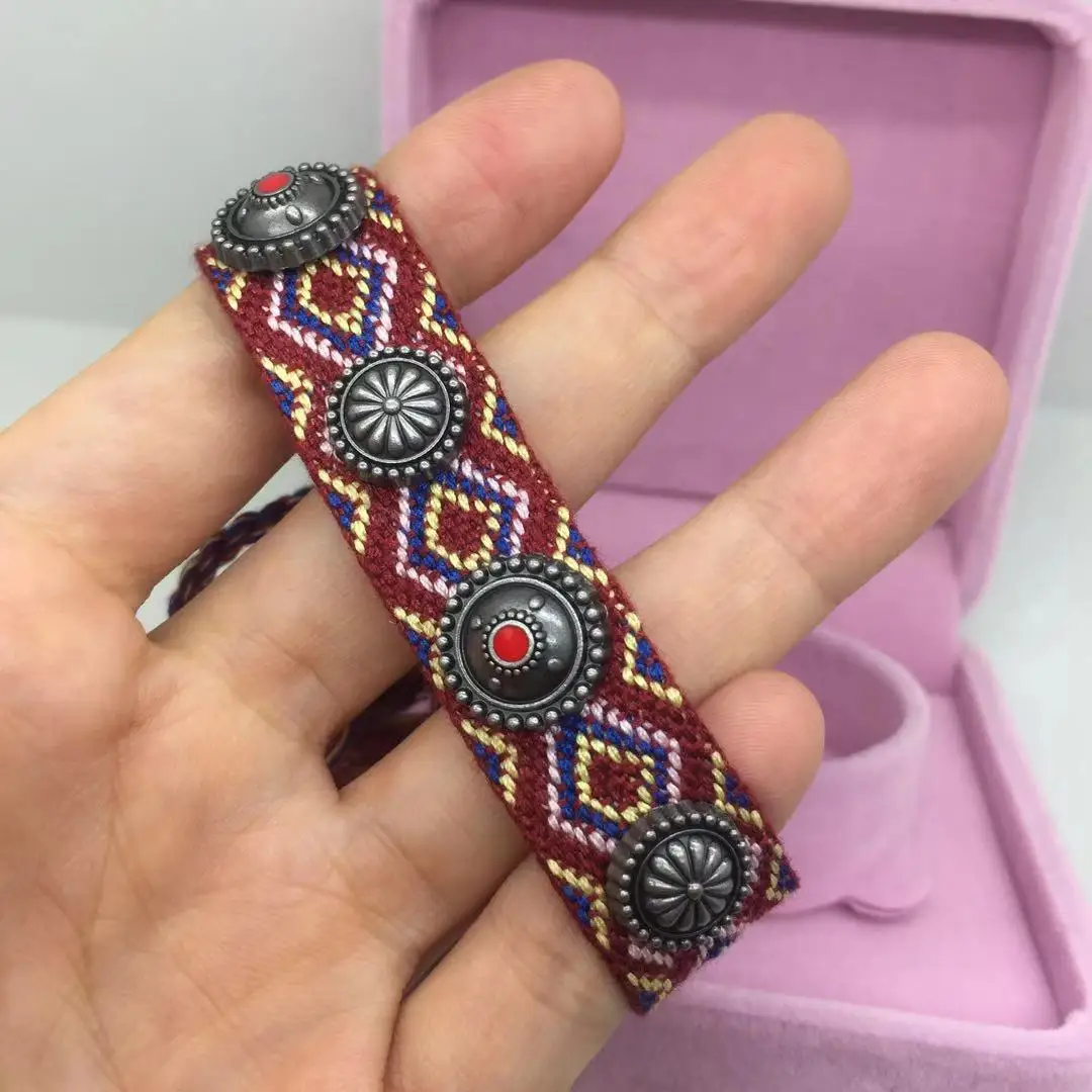 Богемные ювелирные изделия хлопковый цветок заклепки именной браслет детский