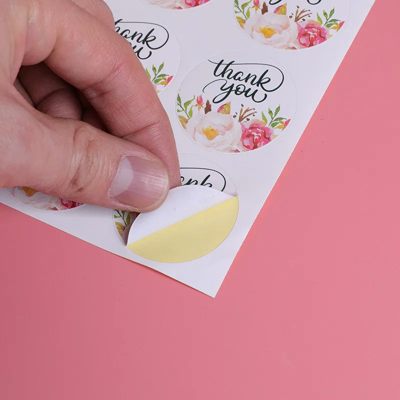 12 шт &quotспасибо&quot Сердце круглая крафт бумажная наклейка печать для изделий