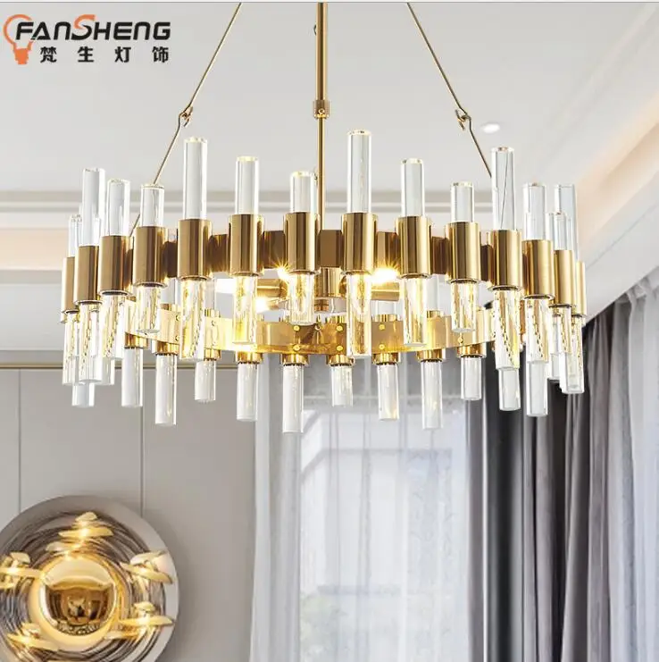 Роскошная Современная креативная Золотая люстра дизайнерская модель для
