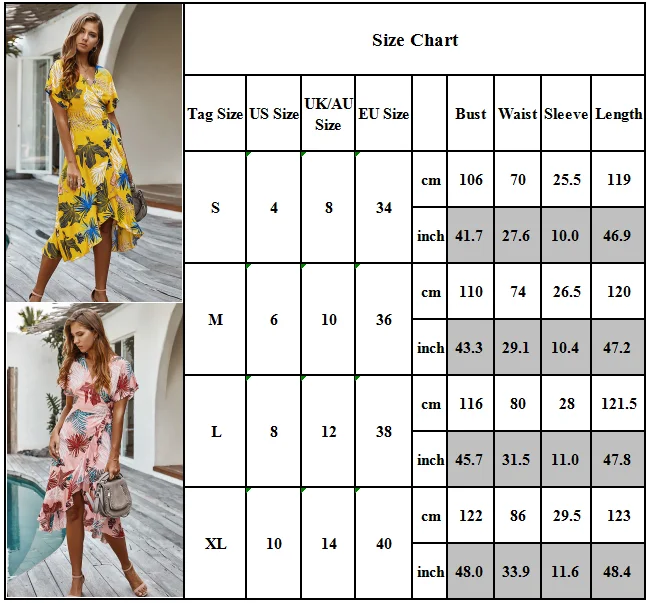 

VICABO Woman Dress Summer Women Clothes Casual V Neck Floral Sundress Holiday Beach Short Sleeve Ruffle Midi Dress