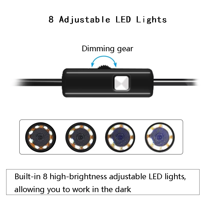 Мини-эндоскоп с USB-разъемом типа C гибкий жесткий кабель 5 мм/7 мм 1 м/1 м/2 м камера