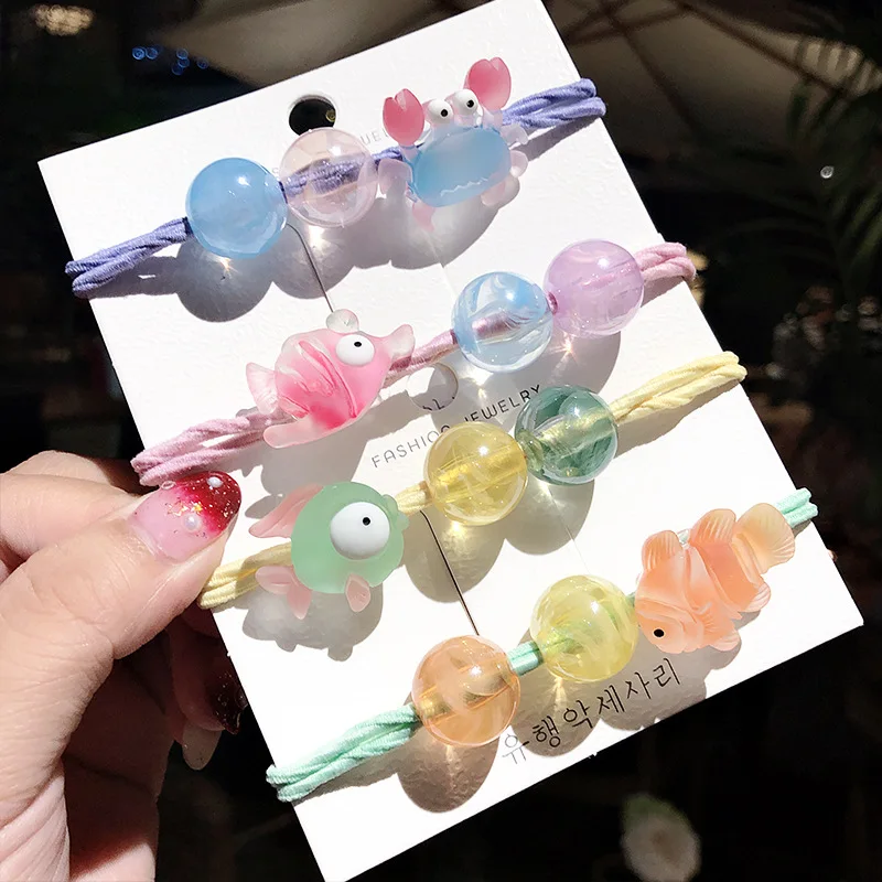 Резинка для волос женская с маленькой рыбкой эластичная цветная завязка девушек