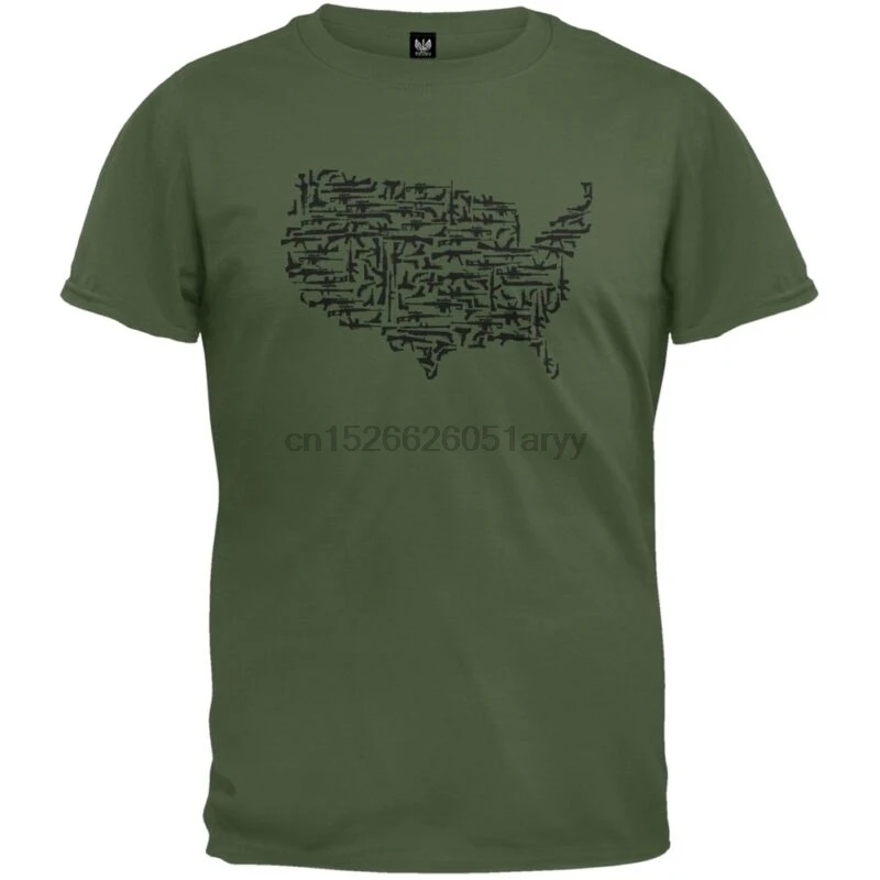 

Guns In The US Military Green T-Shirt(1)