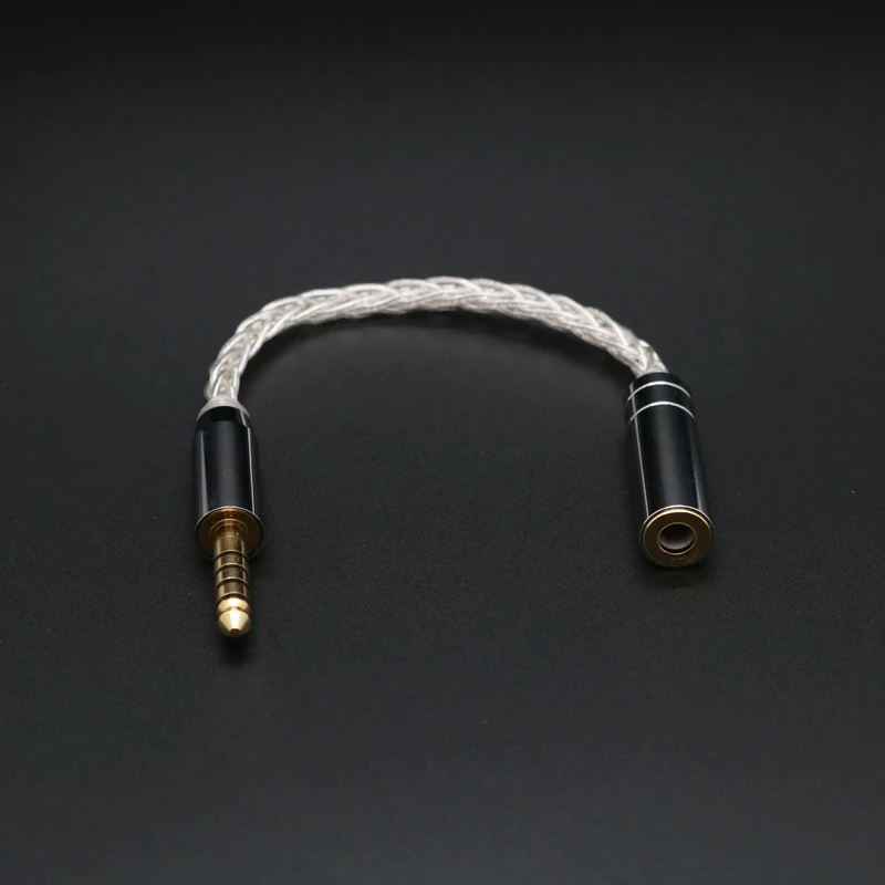 Kup IvipQ 8-core Sterling Silver Kabel Adapter 4.4mm Do 2.5mm/ 3.5mm Wyważone Kobiet Dla ZSX C12 ZSN V90 BA5ZS10 Pro