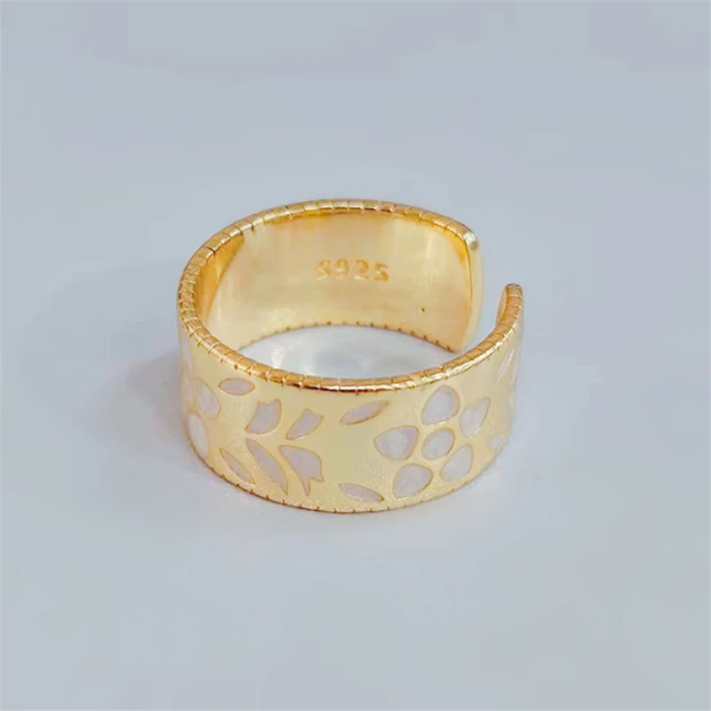 Женское регулируемое кольцо корейское модное Золотое с цветами и листом в