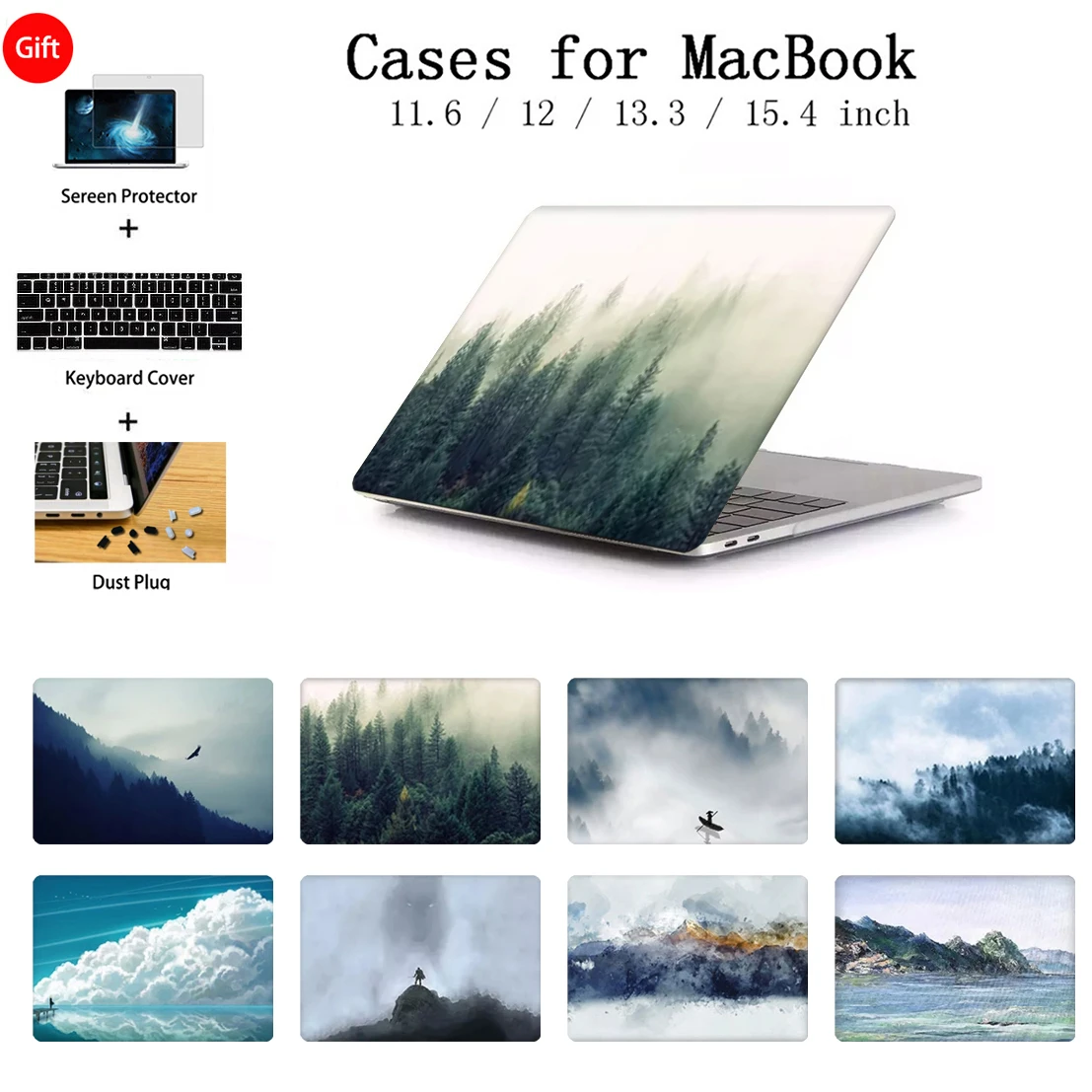 Новый чехол для Macbook Air 11 13 Pro 3 16 15 retina Touch Bar Apple Mac Book 12 дюймов A1534 клавиатуры