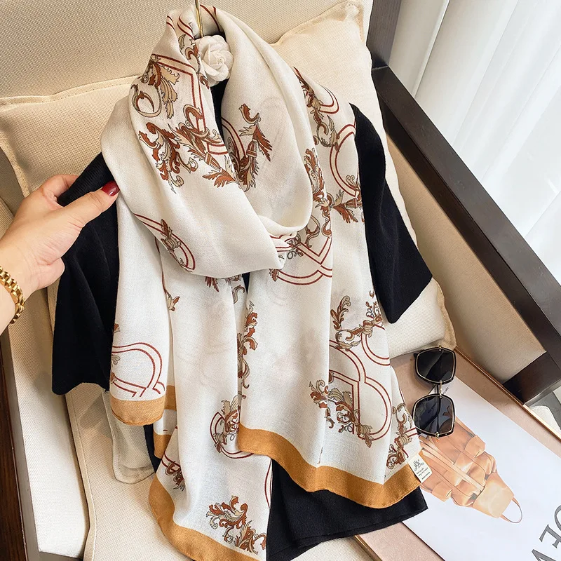 

Cotton Scarf for Women Foulard Female Office Neckerchief Lady Bandana scarves shawls wraps soft pashimina Echarpe beach stole