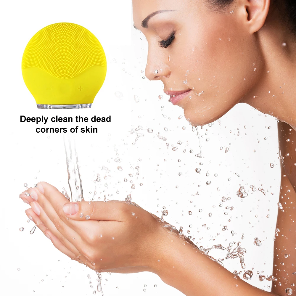 Очищающая щетка для лица Facial Cleanser Washing Brushes Face Cleaning Brush Electric Mini Waterproof Silicone Clean on