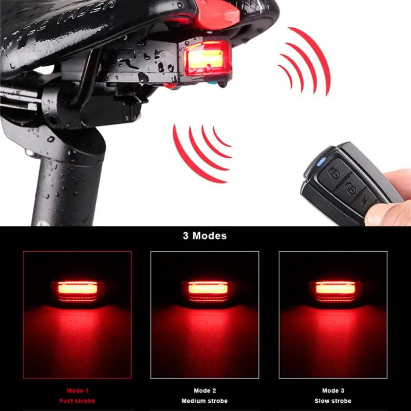 

HOT SALE Tail Lamp USB Charging A3 Mountain Bicycle Lamp Wireless Intelligent Remote Control Anti-theft Alarm Horn Lamp Riding