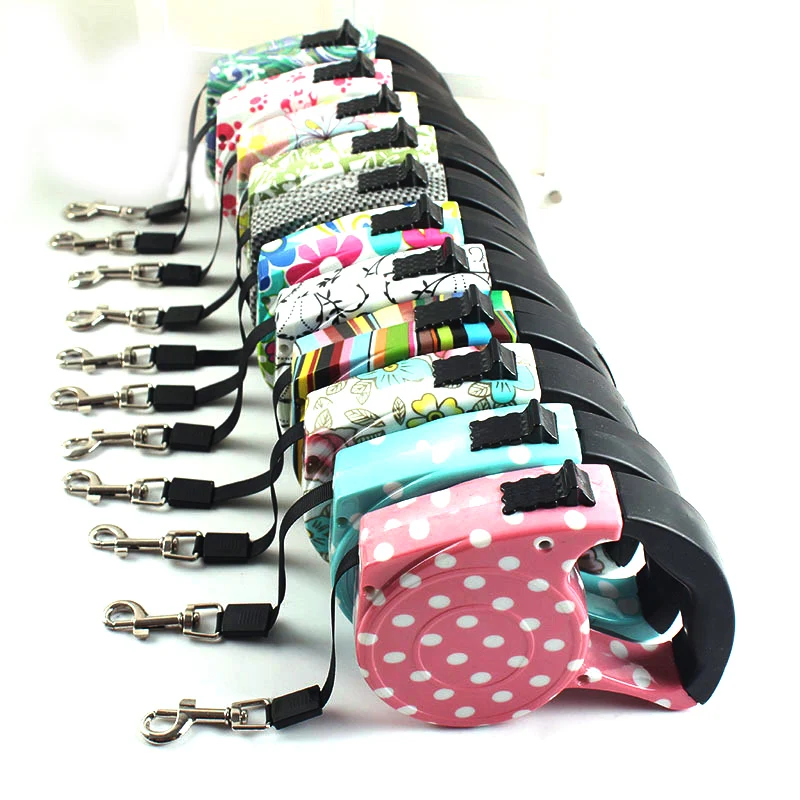 

5M Colorful Retractable Dog Leash Extending Puppy Walking Leads Pet Dog Running Pet Supplies Dog Collar Leash Small MediumWalki