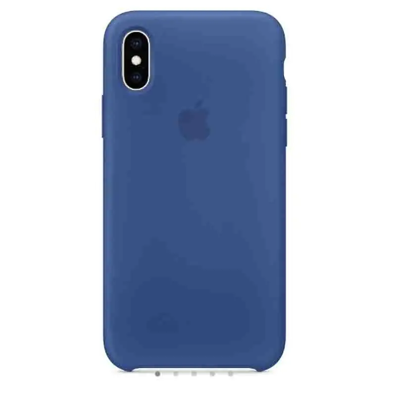 Чехол для телефона iPhone 6S 7 8Plus X XR XS Max мягкая Жидкая силиконовая темно-синяя