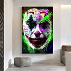 Постер в стиле поп-арт, Джокер, надеть счастливое лицо, граффити, печать на холсте, абстрактная Настенная картина для гостиной, украшение для дома