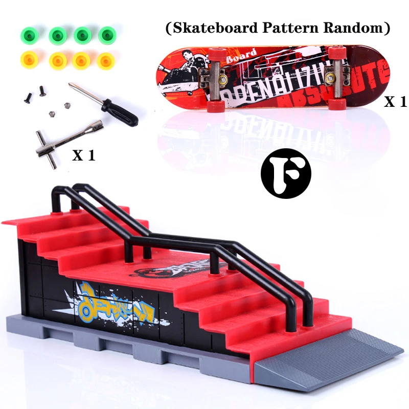 6 In 1 Mini Finger Park Figure Skate Scene Board Venue Combination Toys Skateboarders Ramp Track Toy Set For Boy Christmas Gifts images - 6