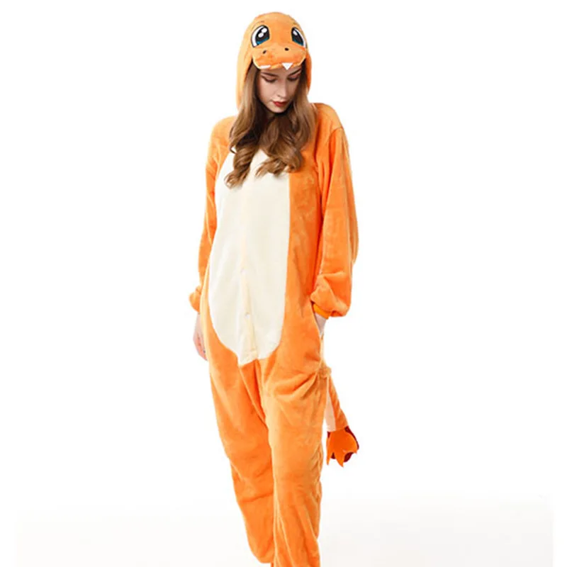 

Зимняя Пижама с капюшоном в виде динозавра лягушки пингвина кигуруми пижамы в виде животных комбинезон для женщин унисекс фланелевая ночная рубашка одежда в виде единорога