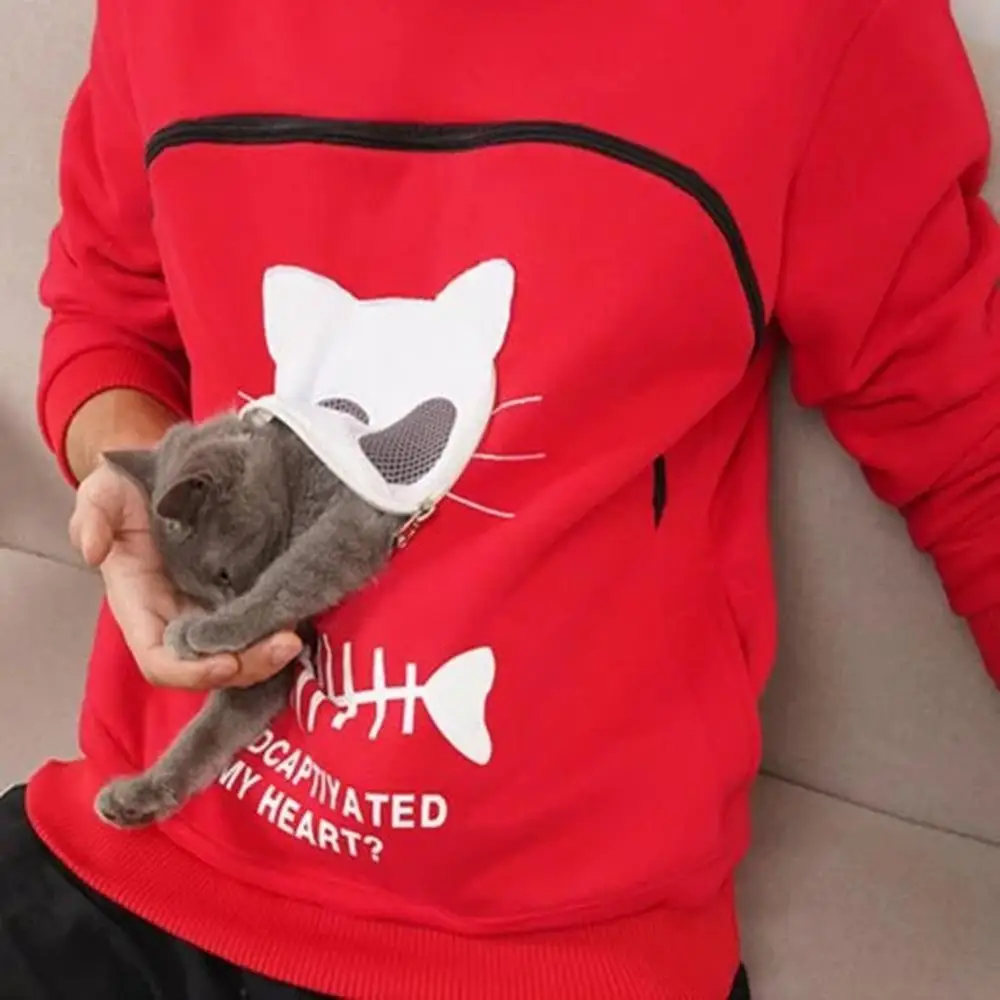 Novely Cat Lovers Толстовка кенгуру собака Лапа дропшиппинг пуловеры объятия мешок