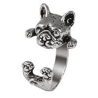punk retro ring man animal puppy paw shape opening adjustable alloy material fashion men and women jewelry gift hot