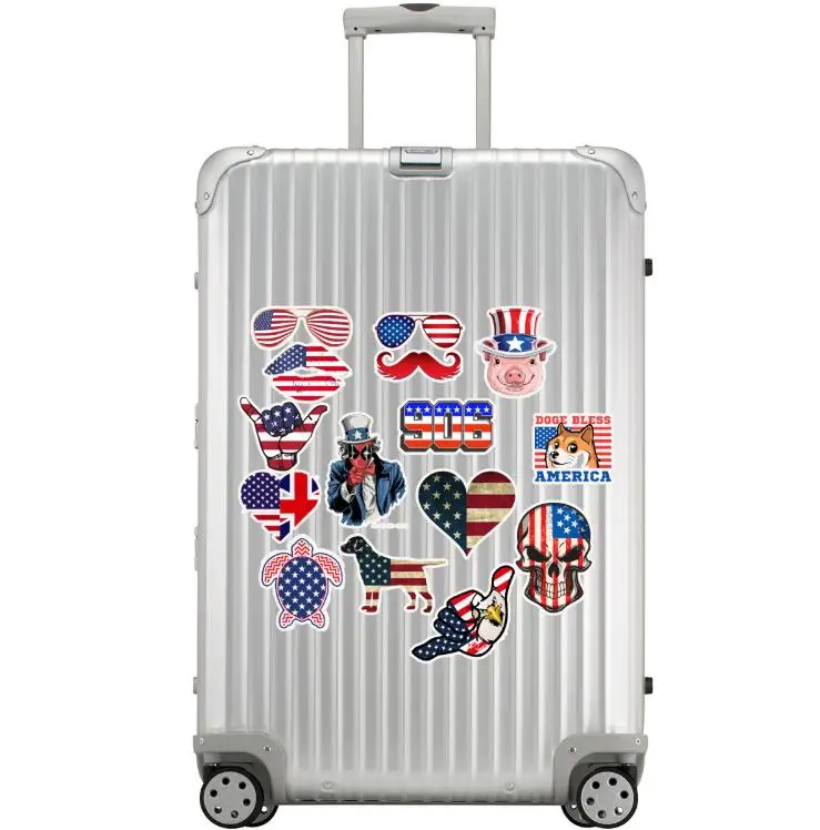 Pegatinas para coche de viaje, 10/30/50 uds/paquete, bandera de Estados Unidos, d&iacute;a de la independencia, Presidente, para motocicleta, equipaje, carro, port&aacute;til, juguete-4