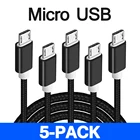 5 упак. Micro USB быстрой зарядки для samsung 1 м 2 м 3 м кабель синхронизации данных Шнур для huawei xiaomi Android мобильных телефонов Зарядное устройство 5V2. 4A