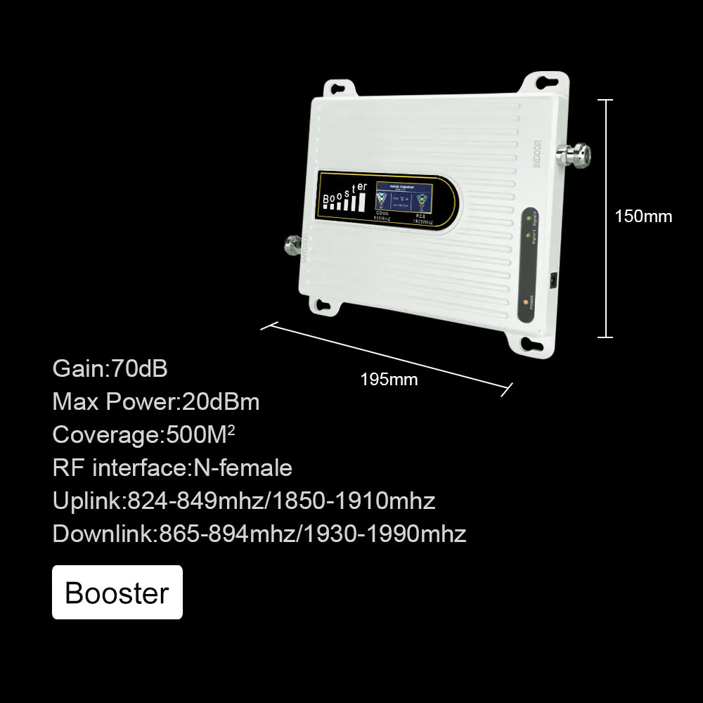 2g 3g 850 1900 двухдиапазонный усилитель сигнала CDMA PCS 4g LTE B5 B2 сотового телефона UMTS