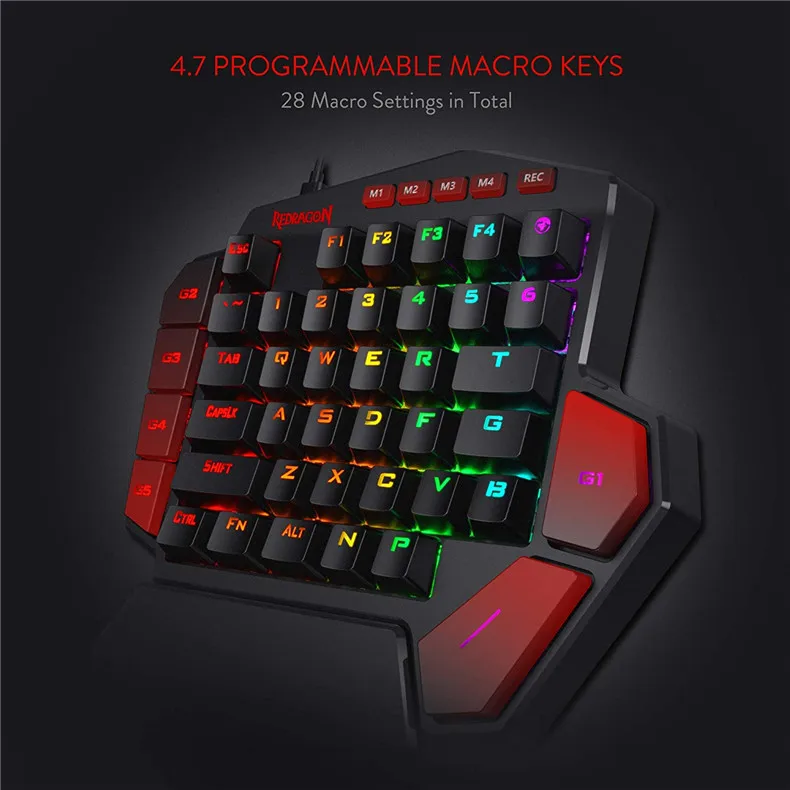 

Redragon K585 One-handed RGB Gaming Keyboard and M607RGB Mouse Combo with GA200 Converter for Xbox One, PS4, Switch, PS3 and PC
