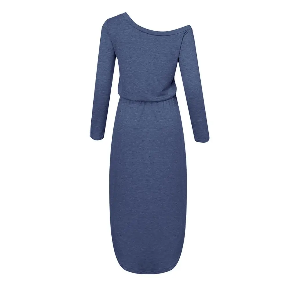 Осеннее Хлопковое платье с длинными рукавами на бретельках перекрестной спинкой