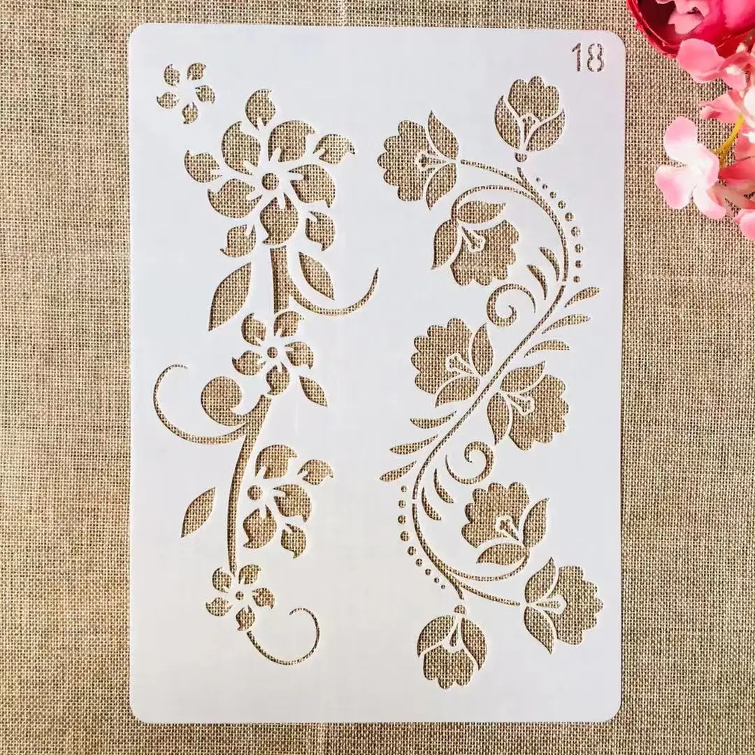 

1Pcs A4 29cm Flower Leaves Ivy DIY Layering Stencils Painting Scrapbook Coloring Embossing Album Decorative Template